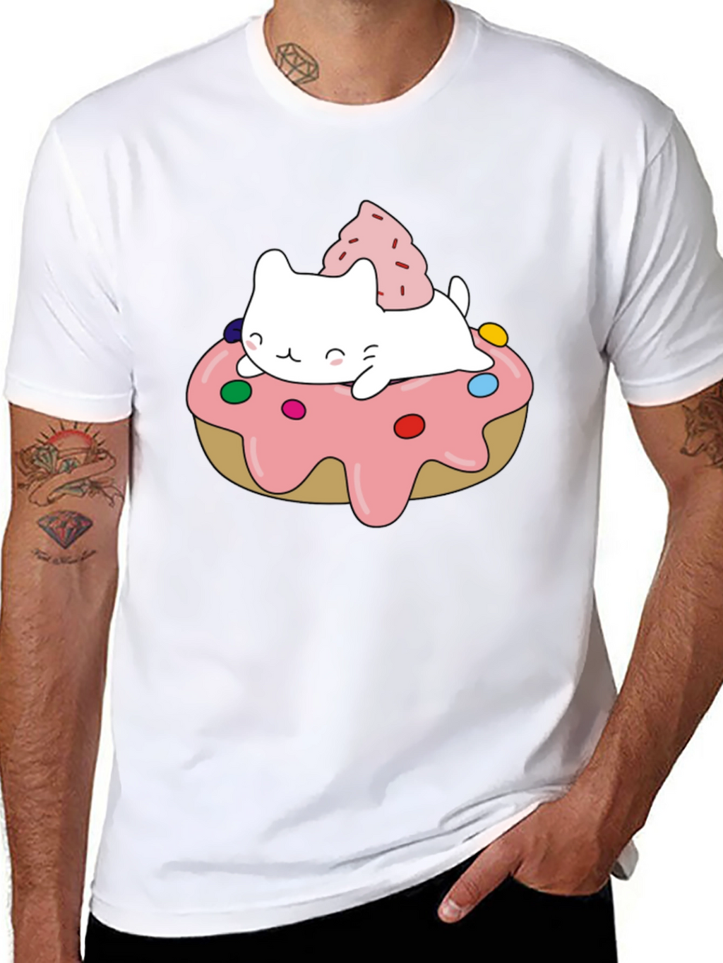 Cute Cat Donut T-Shirt - Sweet Style