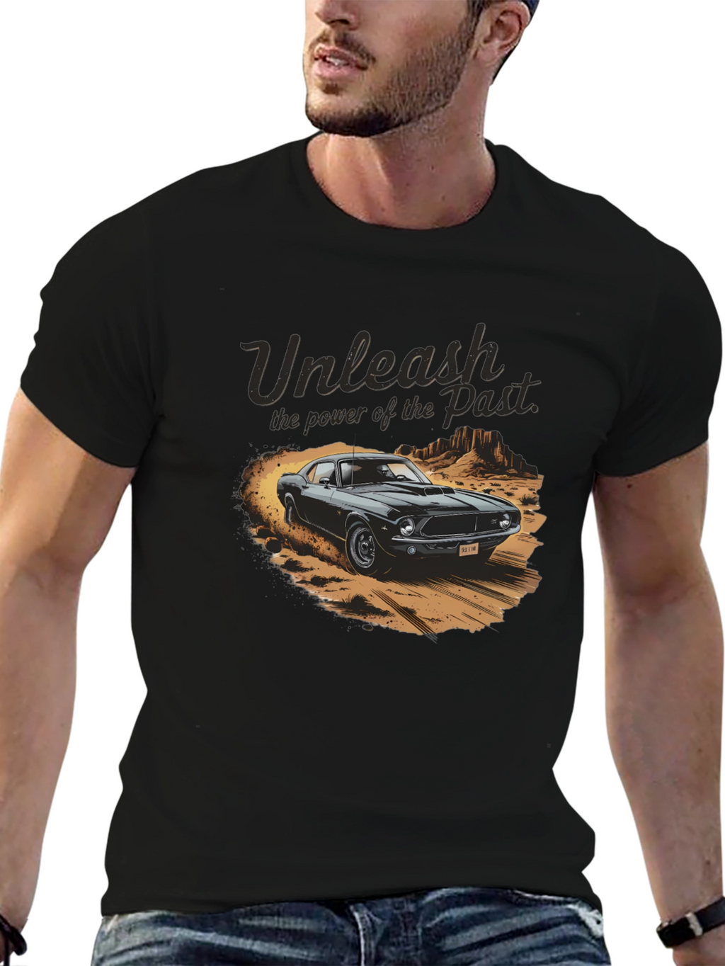 Unleash the Past Car Graphic T-Shirt