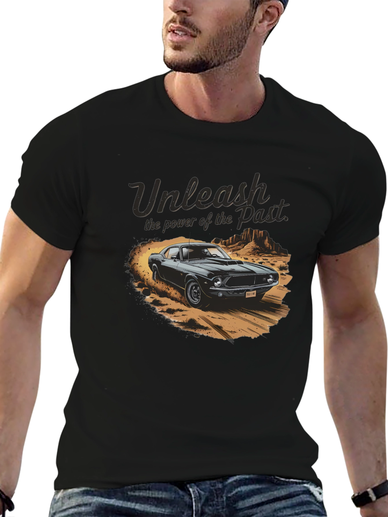 Unleash the Past Car Graphic T-Shirt