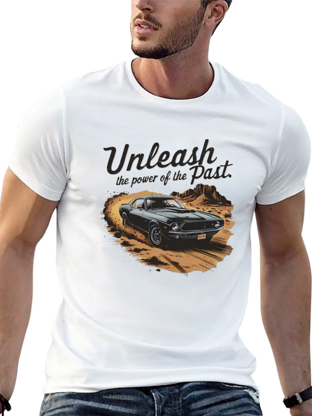 Unleash the Past Car Graphic T-Shirt