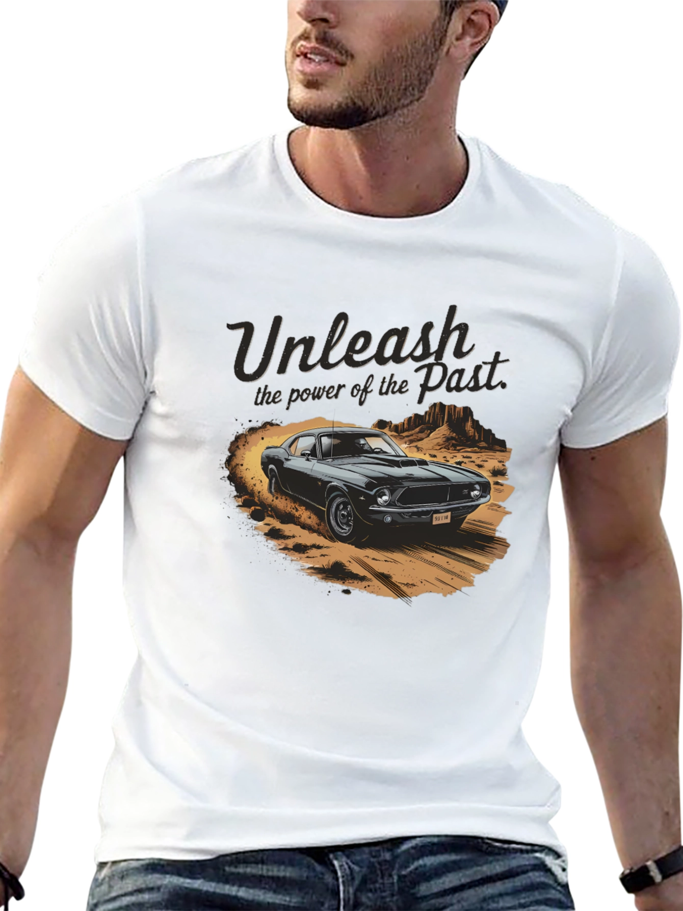 Unleash the Past Car Graphic T-Shirt