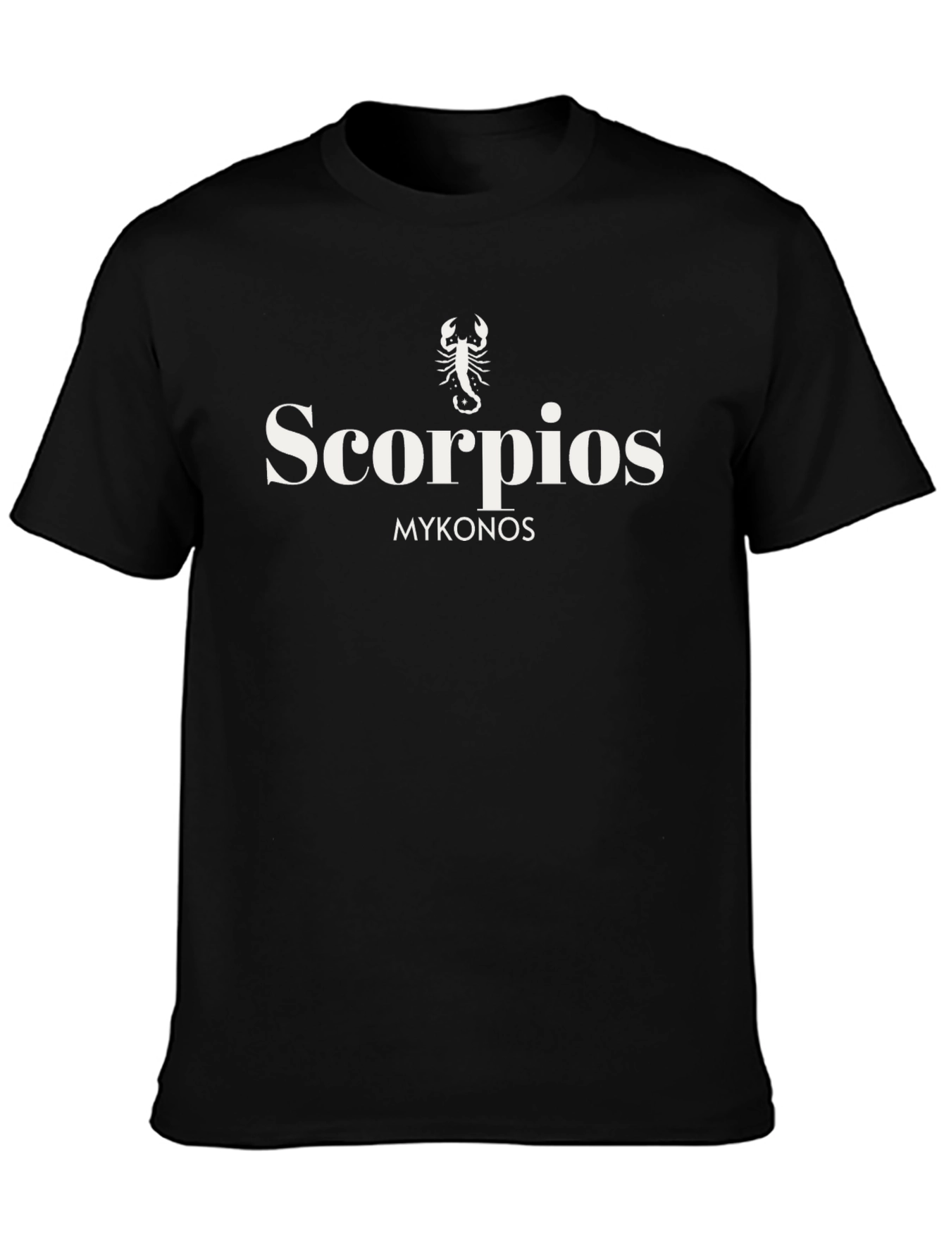 Scorpios Mykonos Black Graphic Tee
