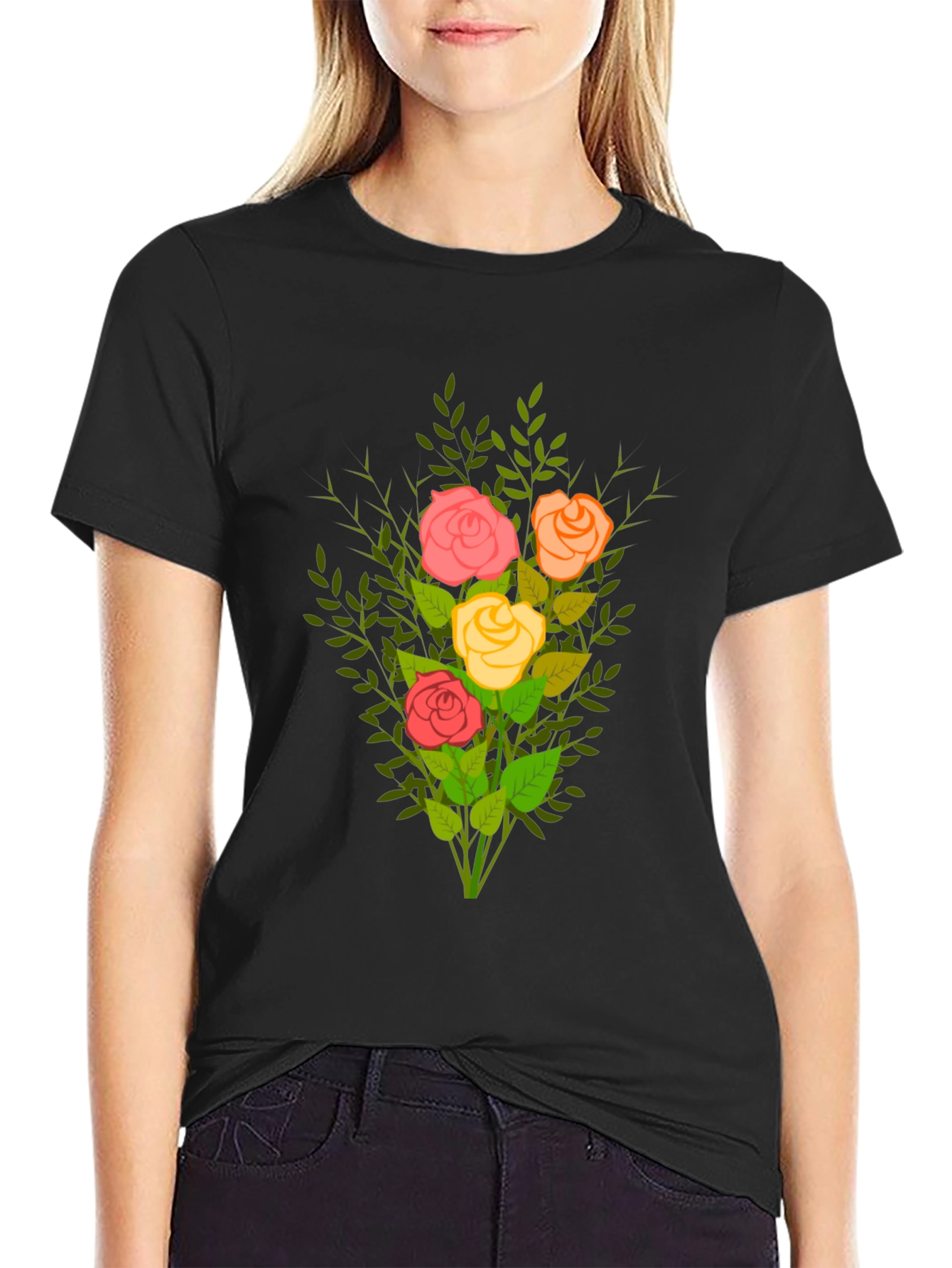 Floral Bouquet Tee - Stylish Graphic T-Shirt