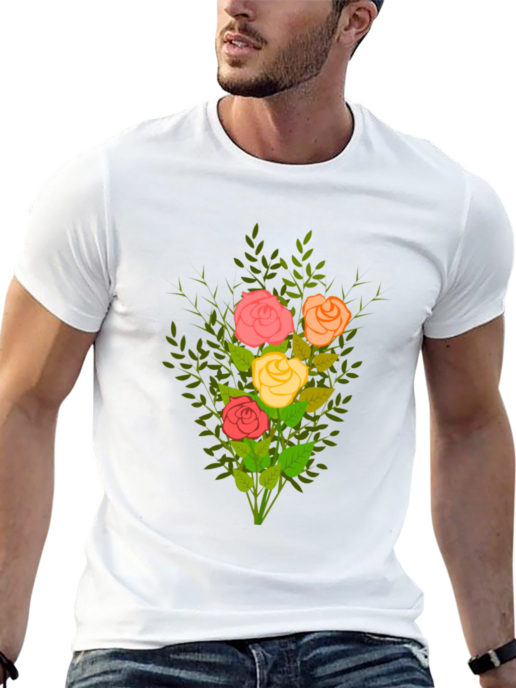 Floral Bouquet Tee - Stylish Graphic T-Shirt