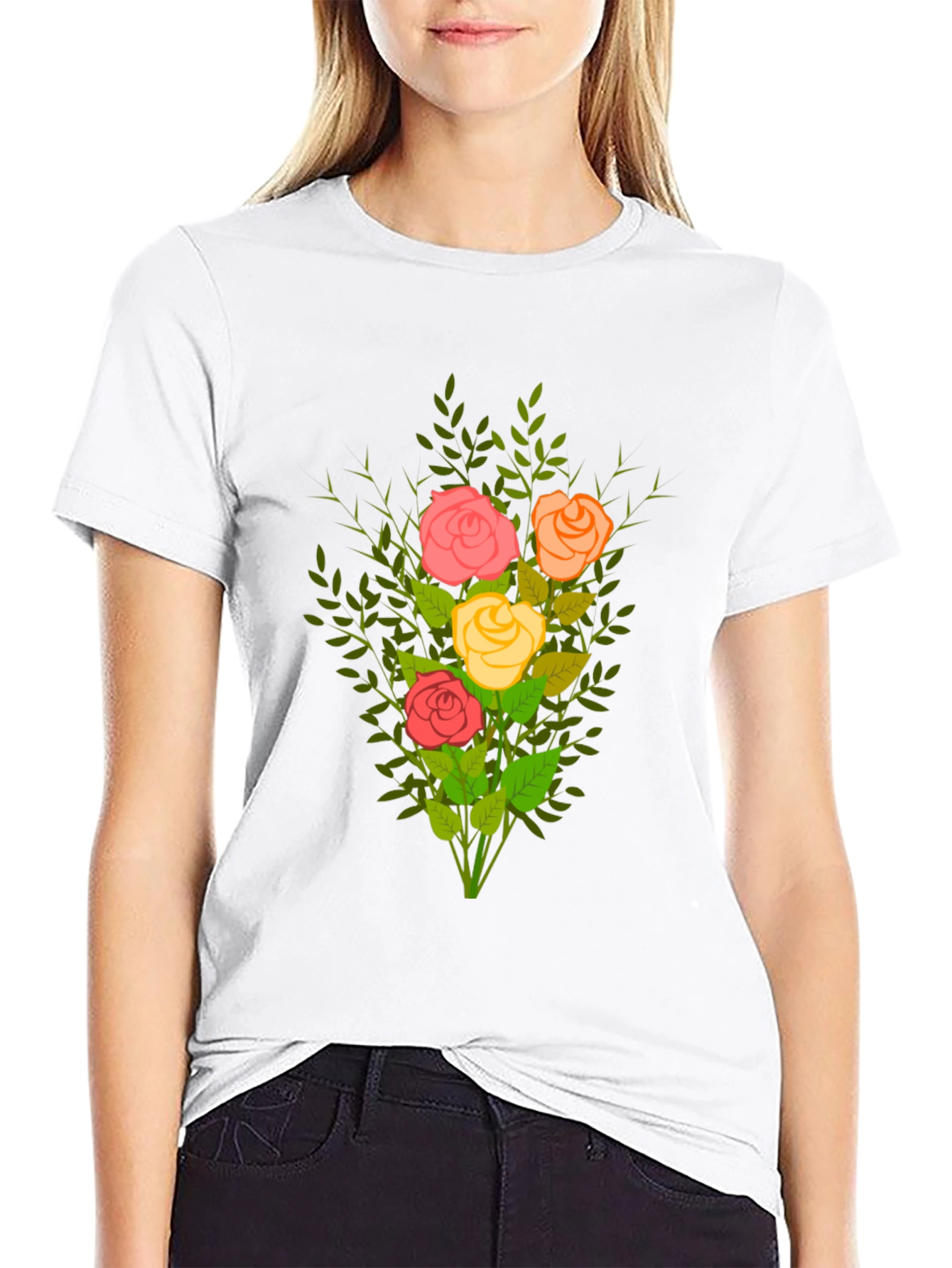 Floral Bouquet Tee - Stylish Graphic T-Shirt