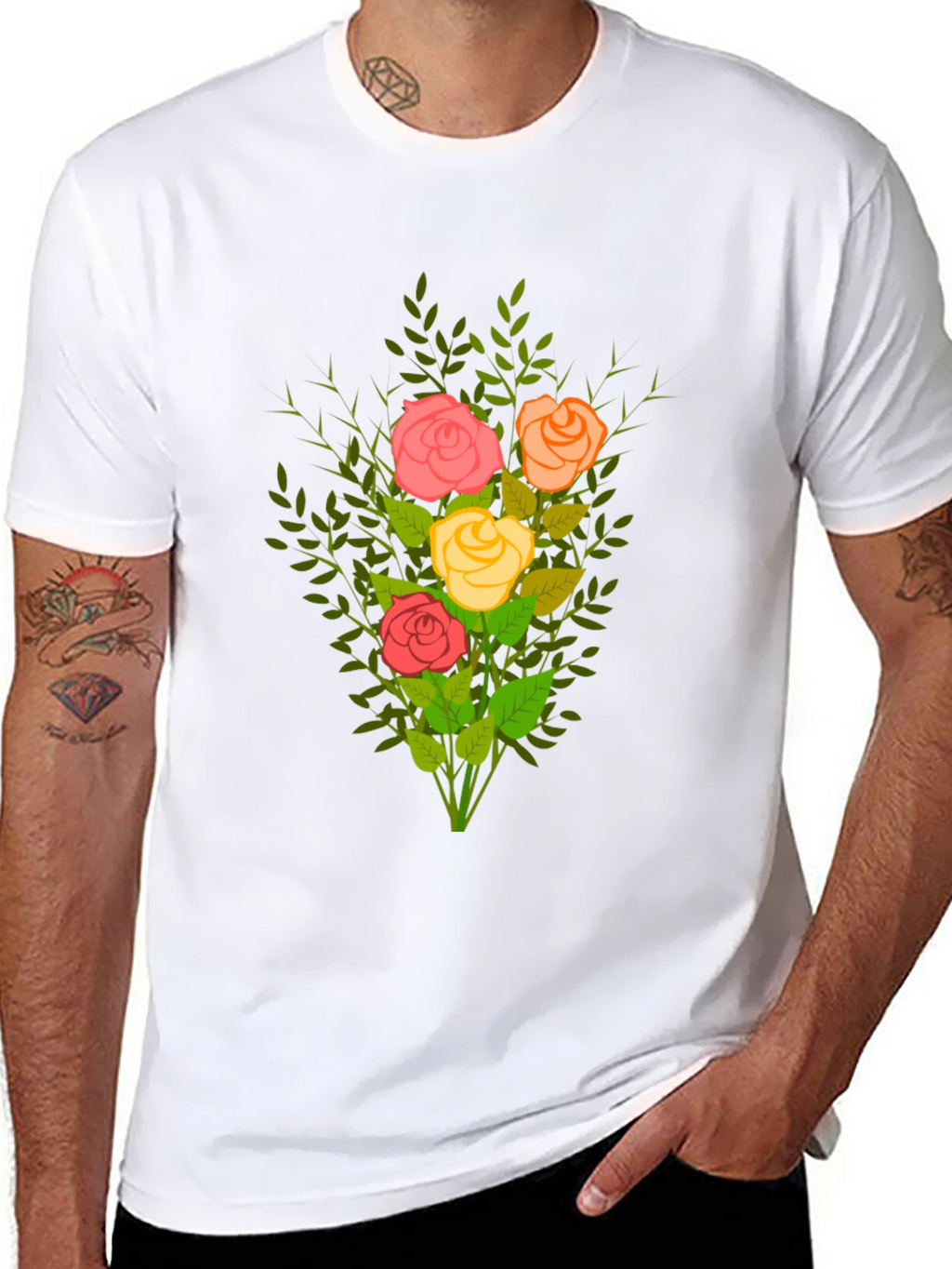 Floral Bouquet Tee - Stylish Graphic T-Shirt