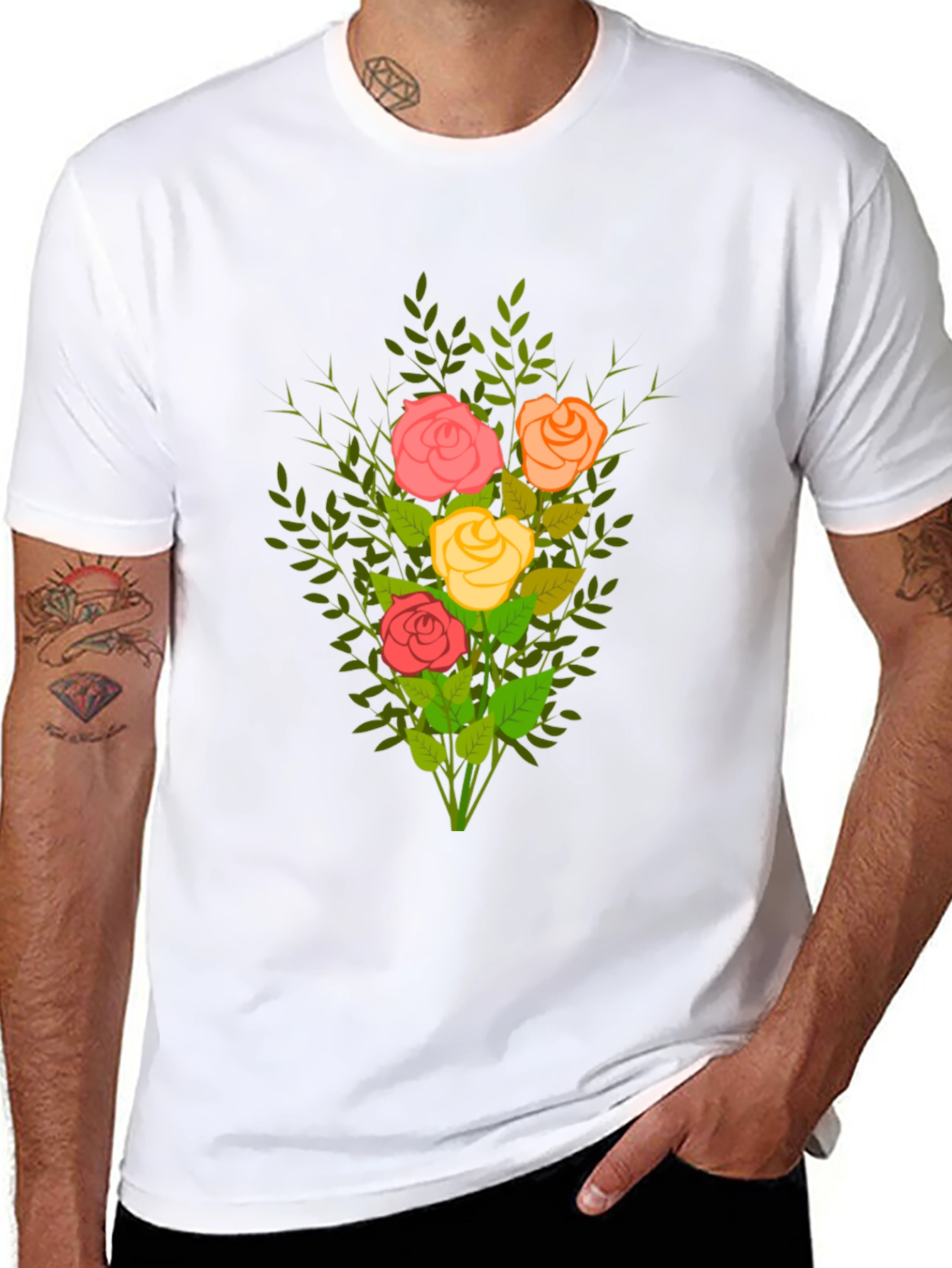 Floral Bouquet Tee - Stylish Graphic T-Shirt