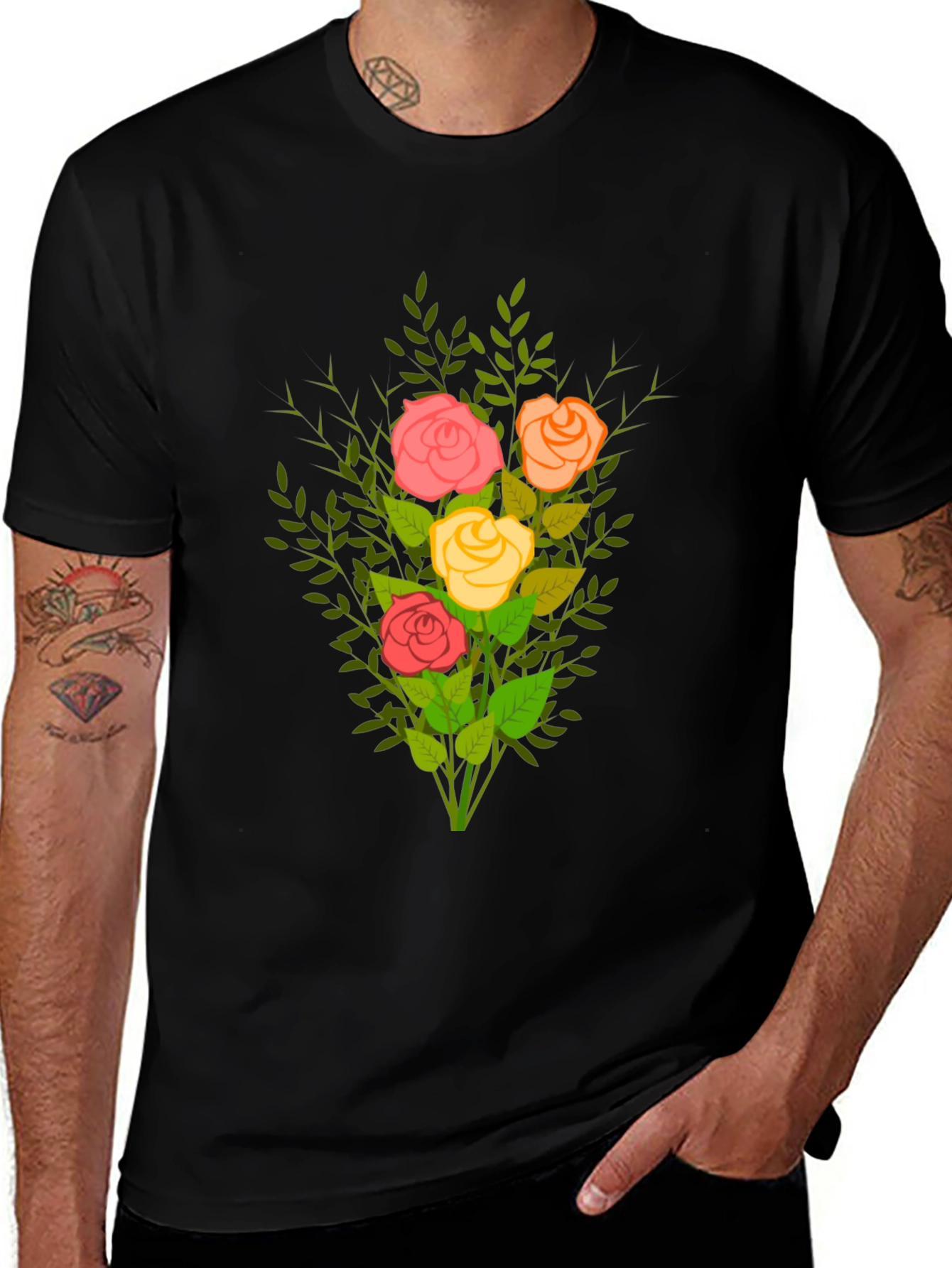 Floral Bouquet Tee - Stylish Graphic T-Shirt