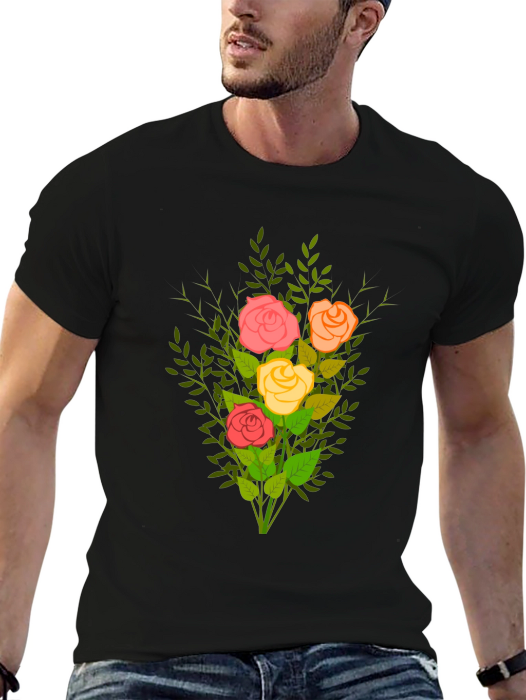 Floral Bouquet Tee - Stylish Graphic T-Shirt