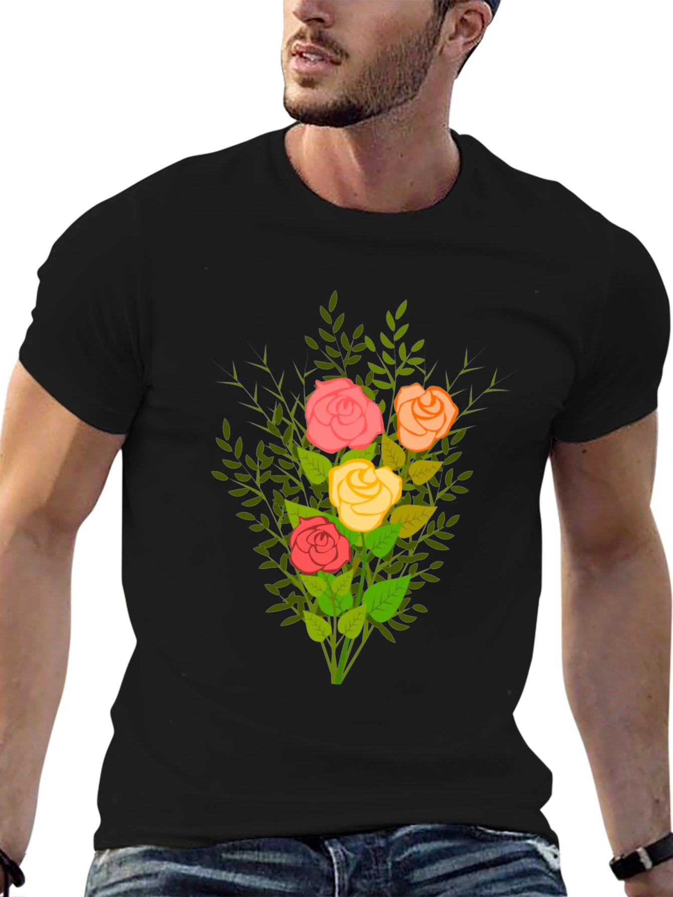 Floral Bouquet Tee - Stylish Graphic T-Shirt