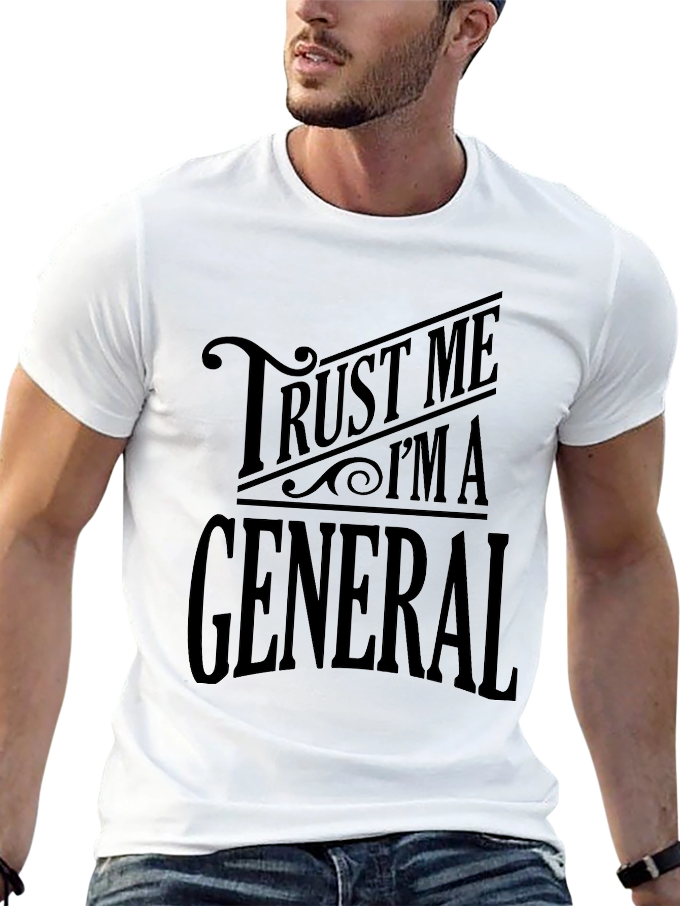 Trust Me Im a General Black Graphic T-Shirt