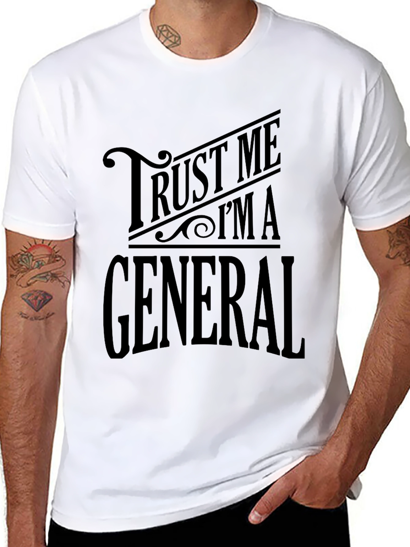 Trust Me Im a General Black Graphic T-Shirt