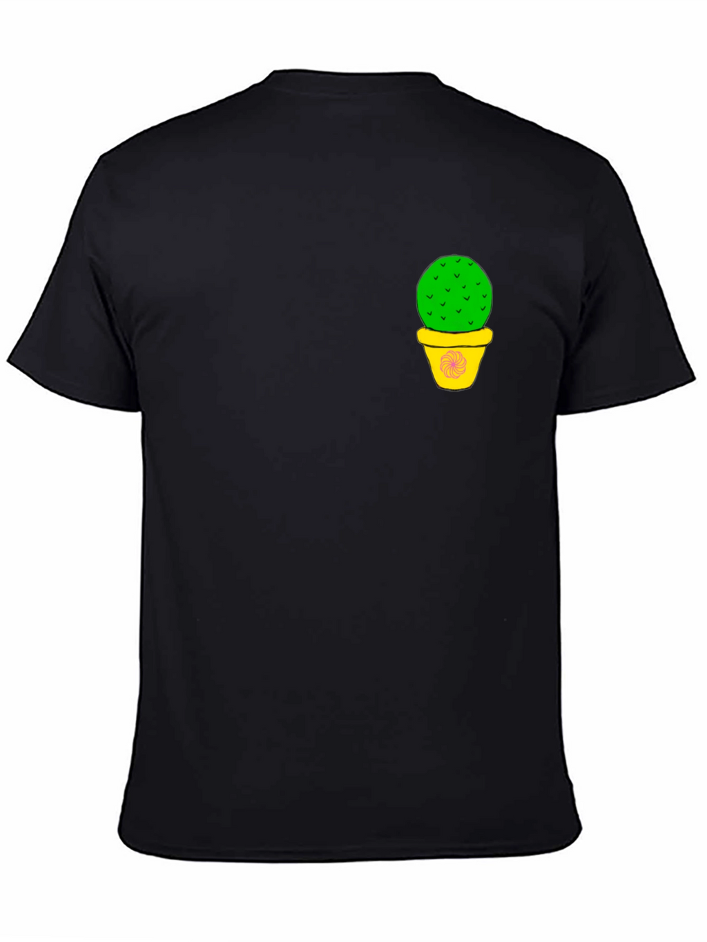 Cactus Pot Graphic Black T-Shirt