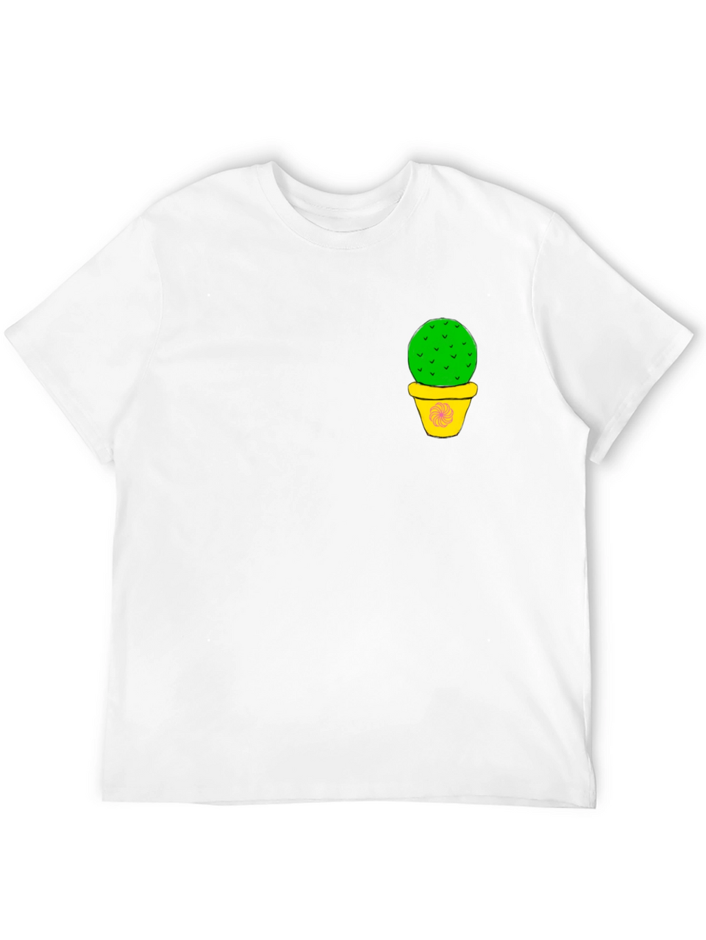 Cactus Pot Graphic Black T-Shirt