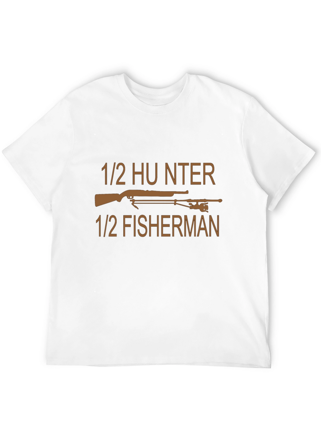 1/2 Hunter 1/2 Fisherman Black T-Shirt