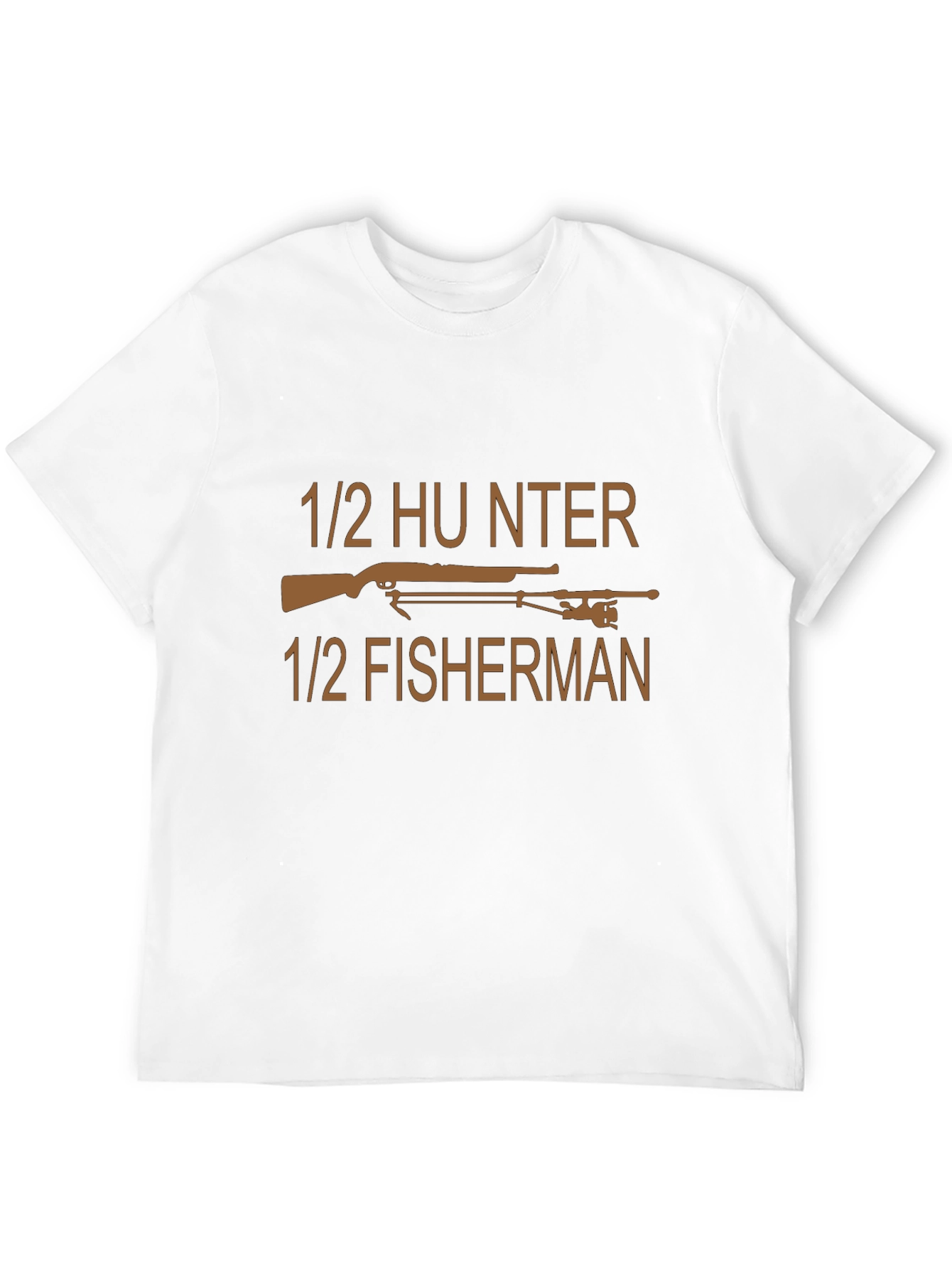 1/2 Hunter 1/2 Fisherman Black T-Shirt