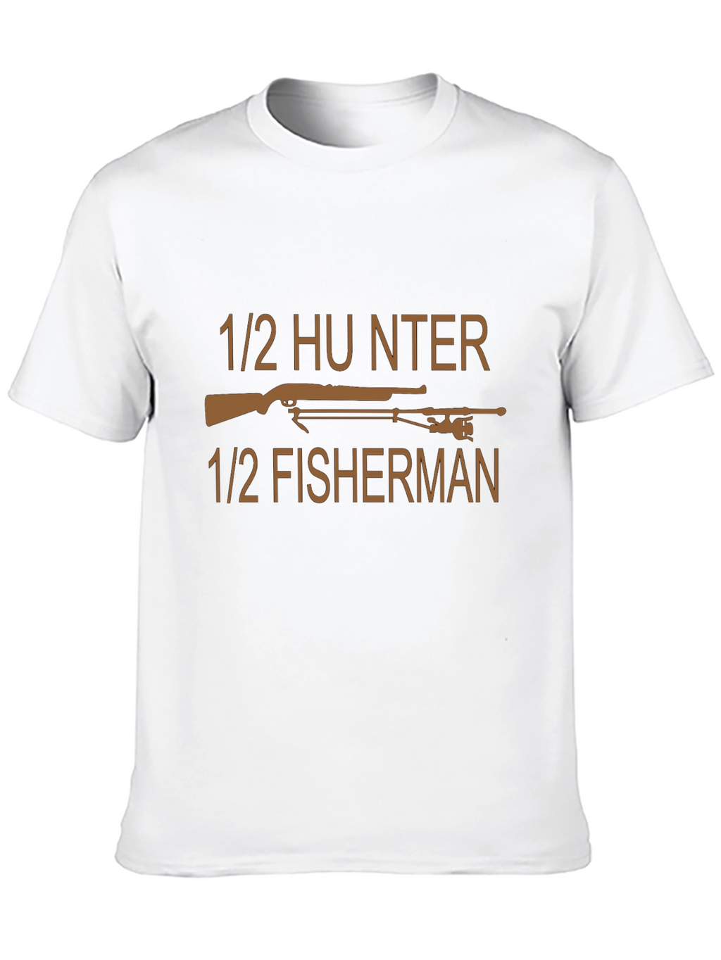 1/2 Hunter 1/2 Fisherman Black T-Shirt