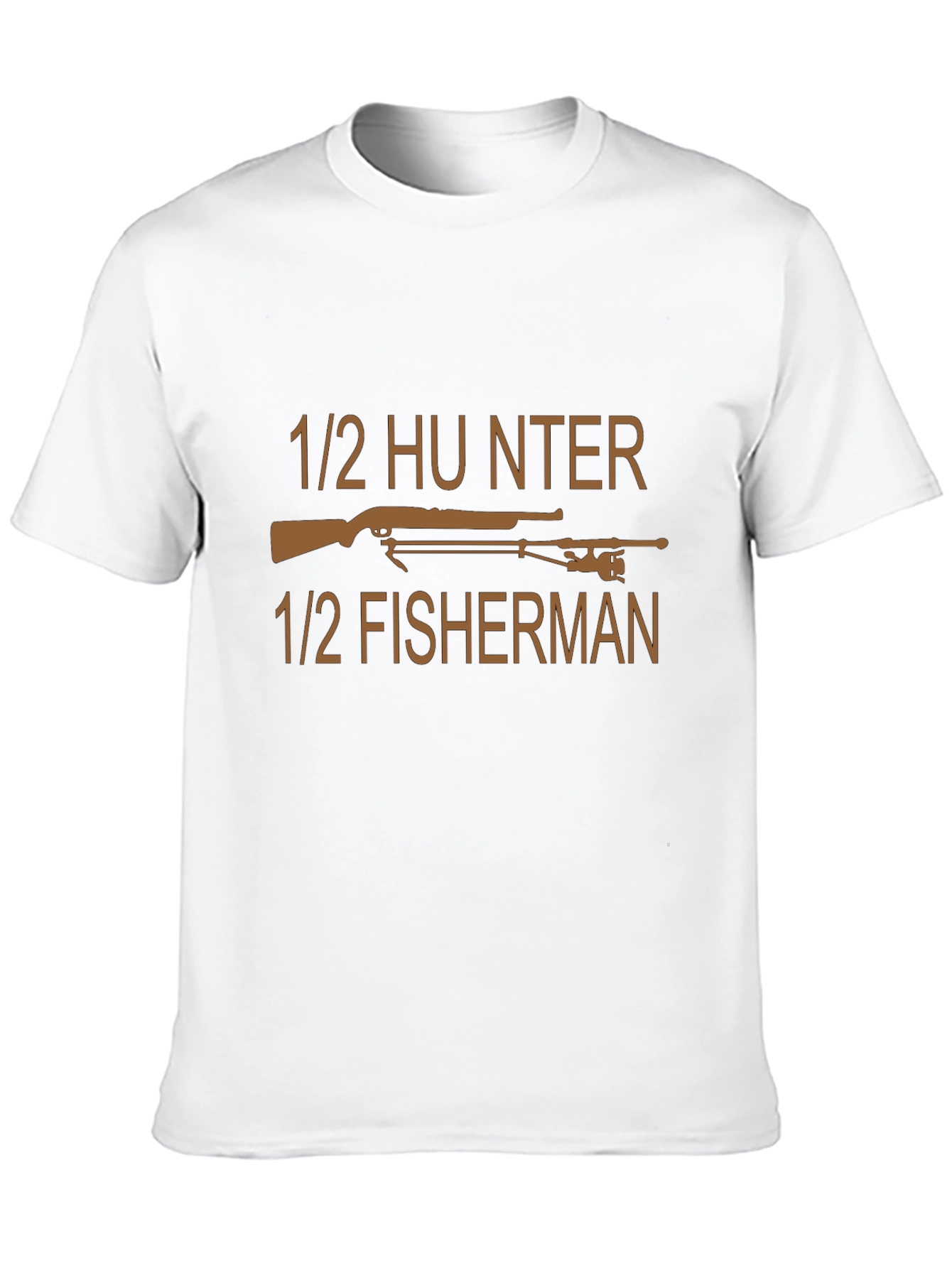 1/2 Hunter 1/2 Fisherman Black T-Shirt