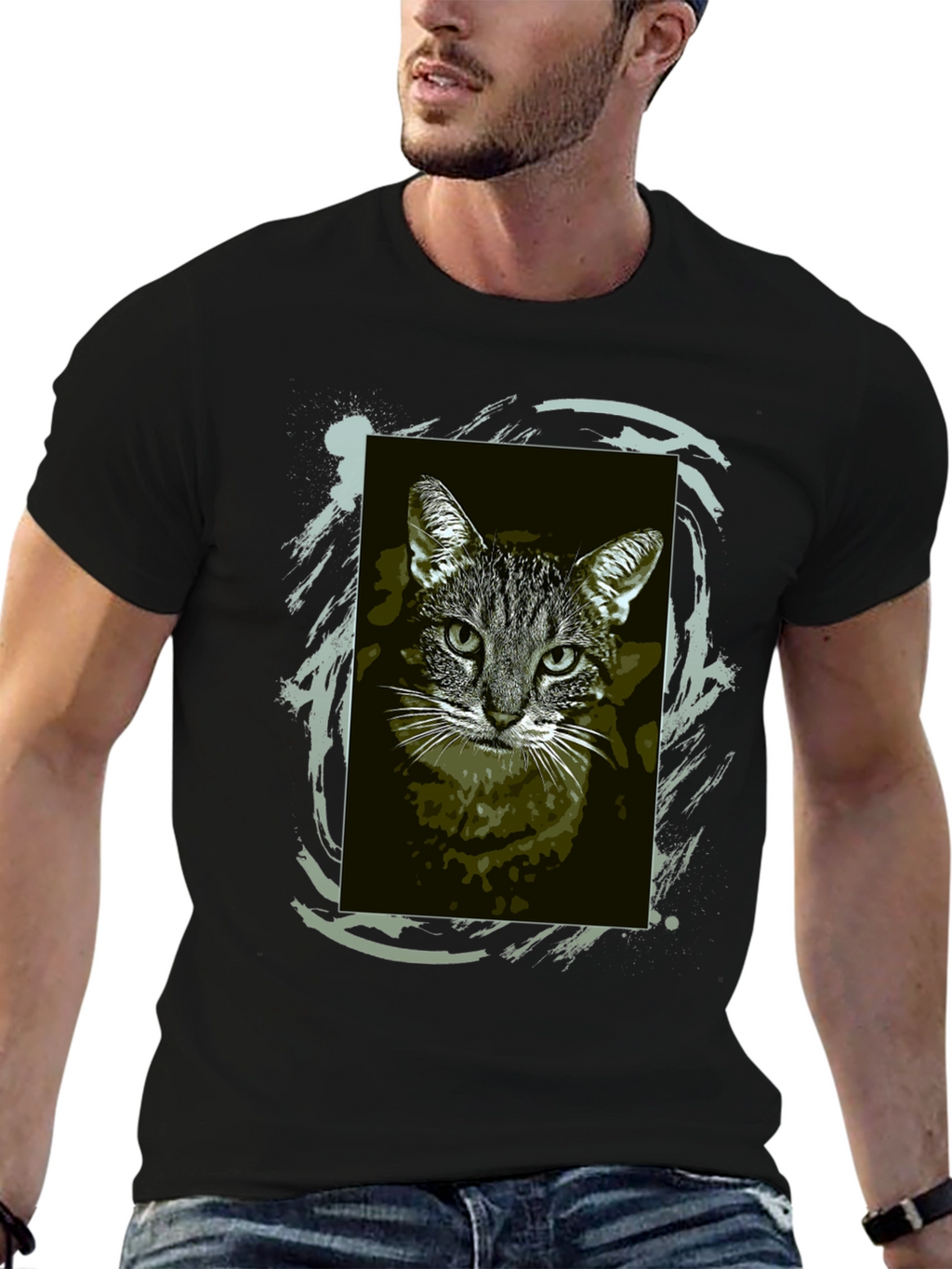 Cool Cat Graphic Tee - Black Unisex T-Shirt