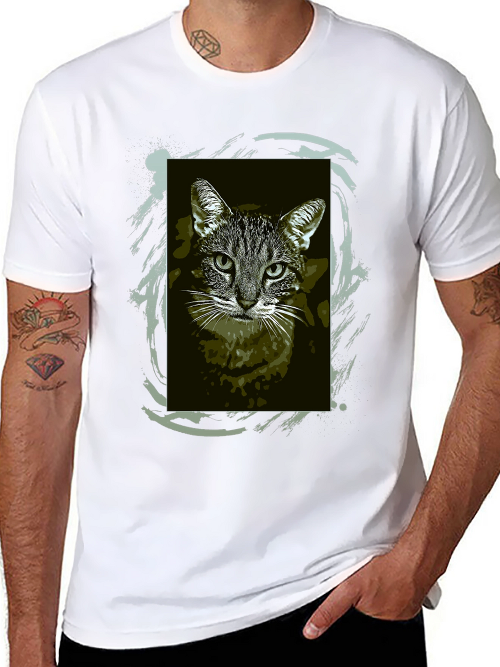 Cool Cat Graphic Tee - Black Unisex T-Shirt
