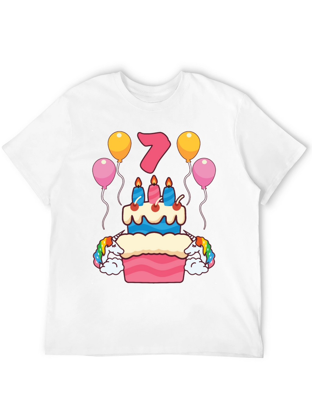 Birthday 7 Unicorn Cake T-Shirt