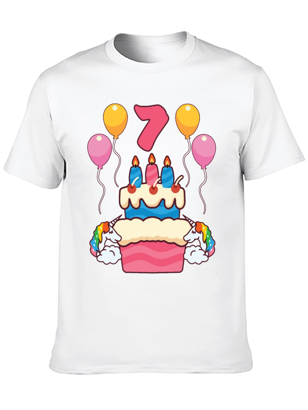 Birthday 7 Unicorn Cake T-Shirt