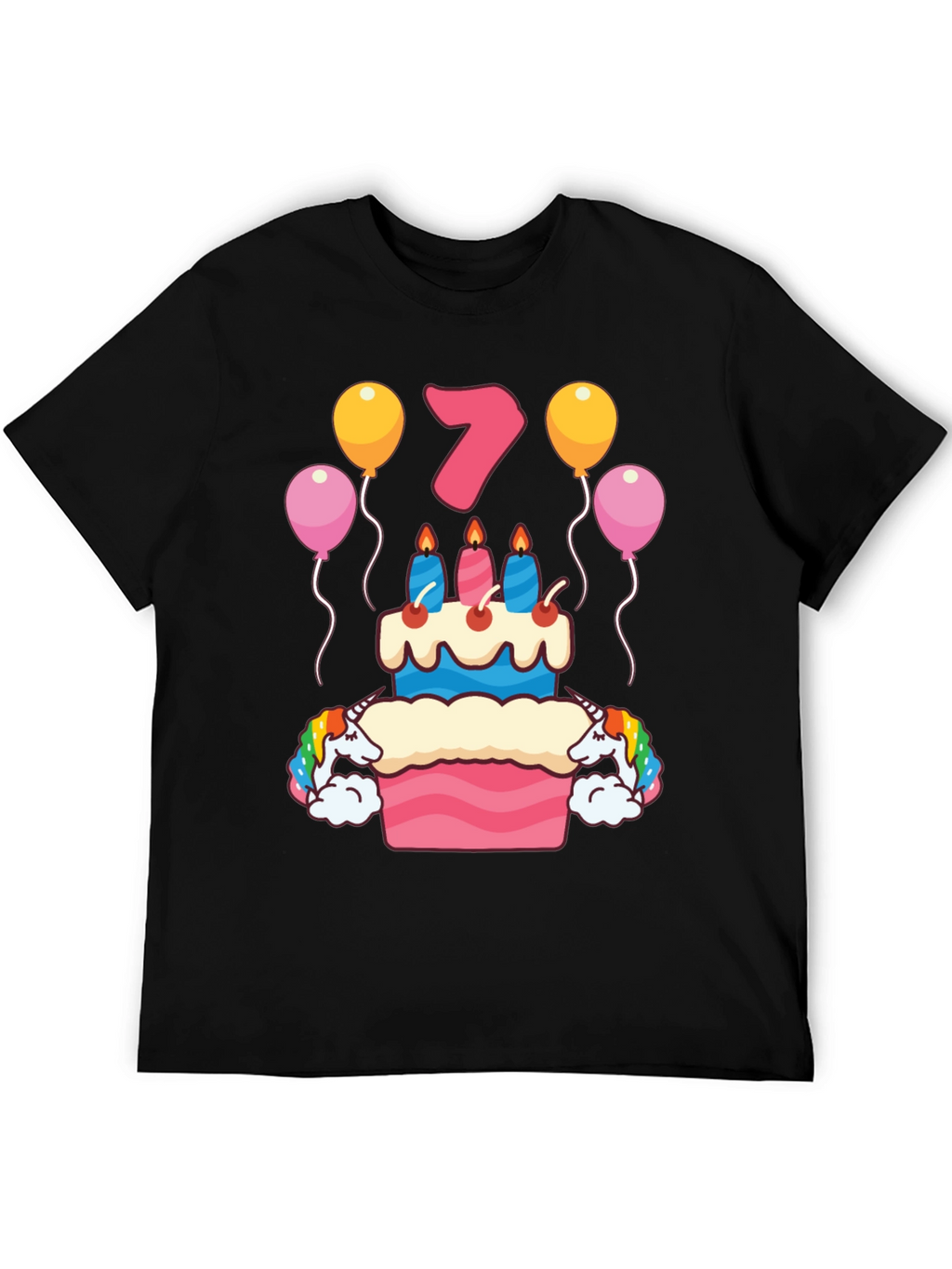 Birthday 7 Unicorn Cake T-Shirt