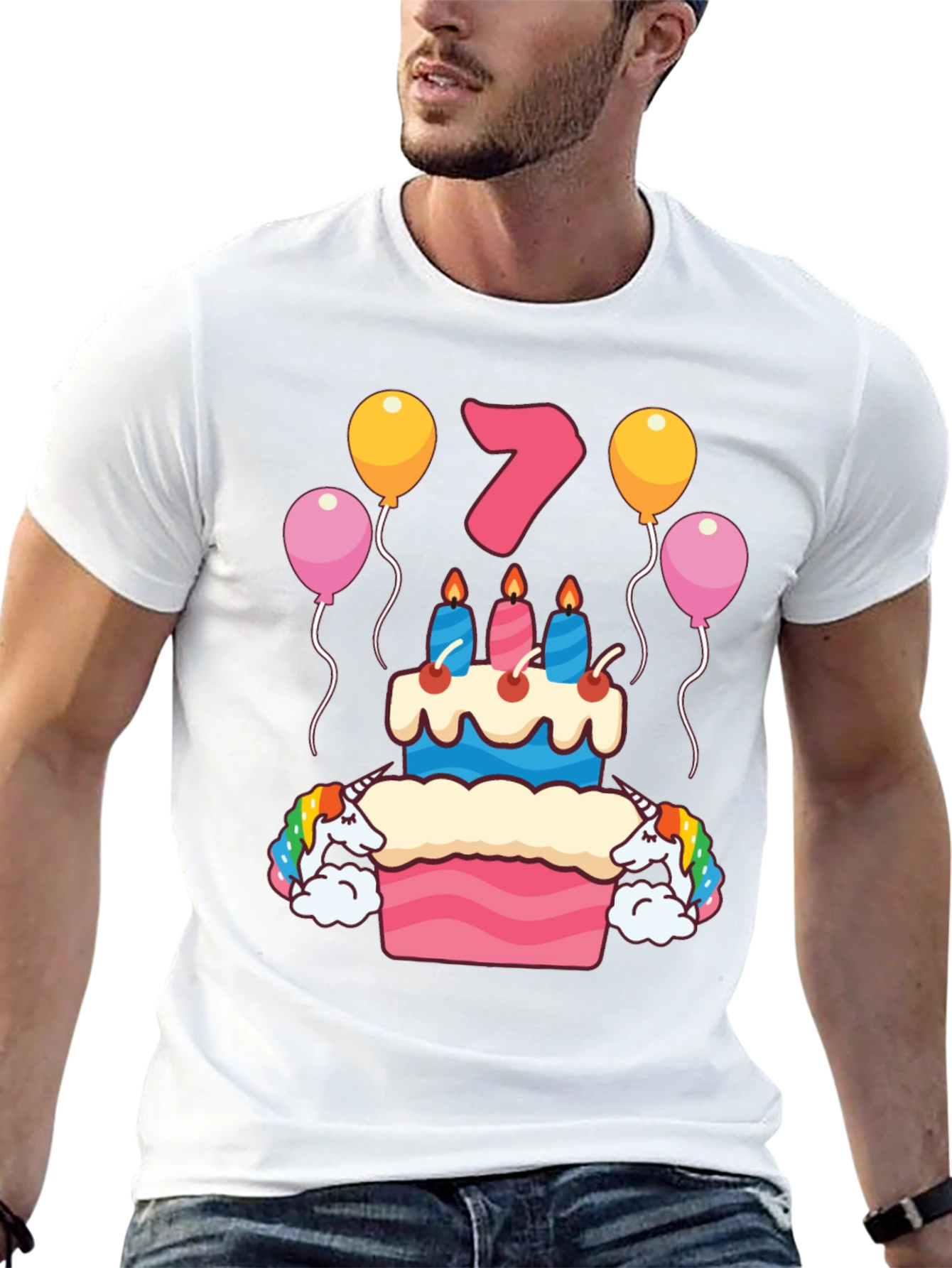 Birthday 7 Unicorn Cake T-Shirt