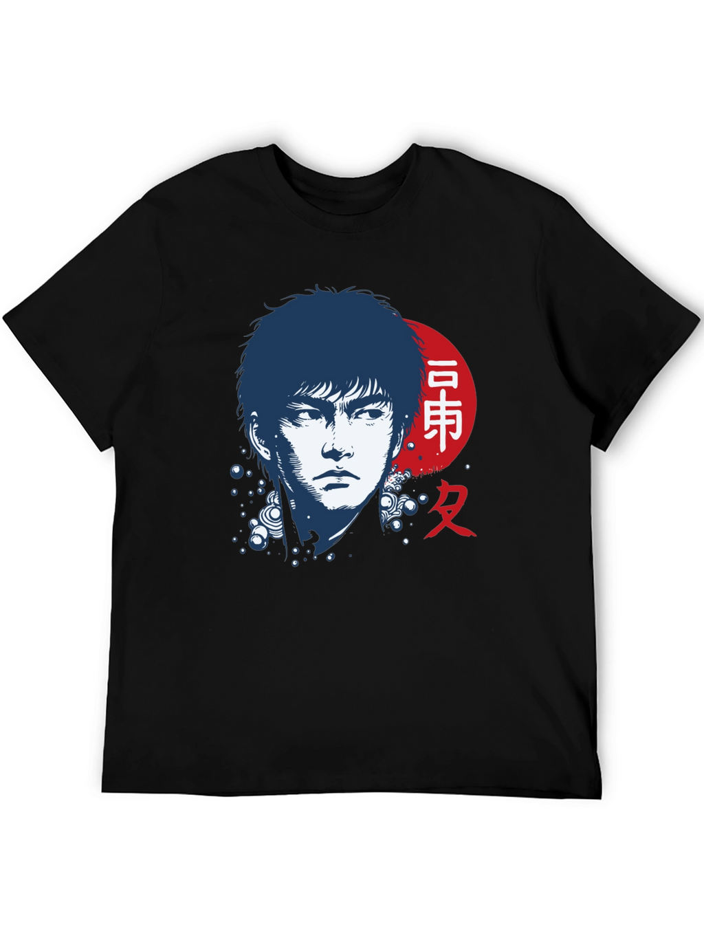 Japanese Art Style Black T-Shirt