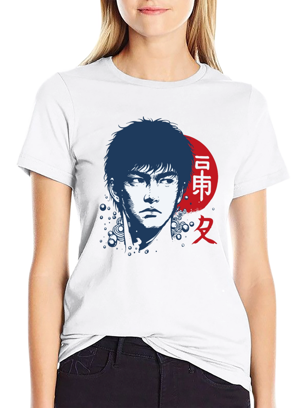 Japanese Art Style Black T-Shirt