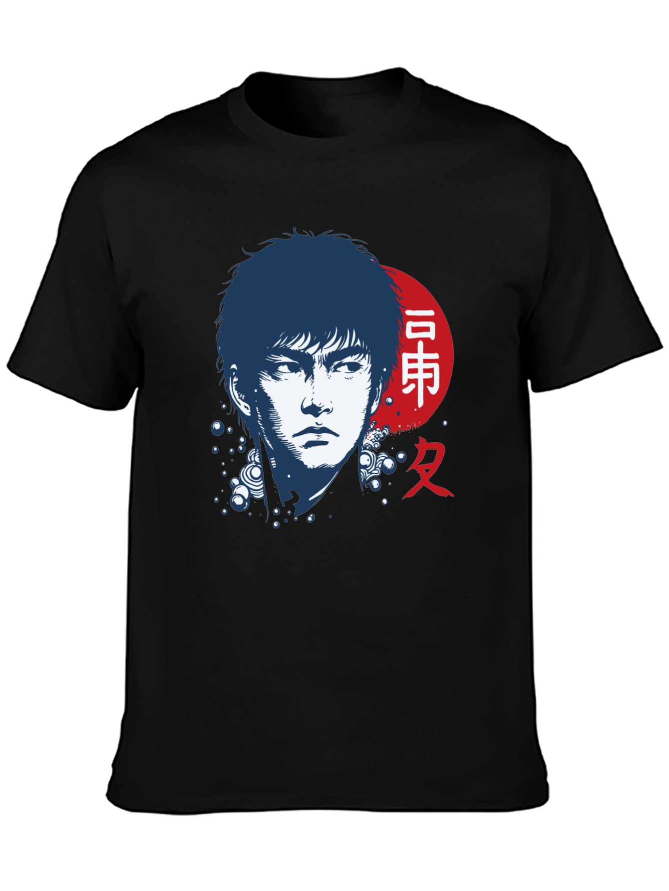 Japanese Art Style Black T-Shirt
