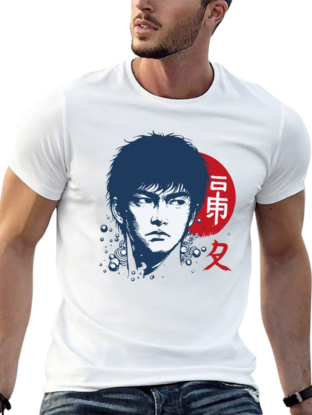 Japanese Art Style Black T-Shirt