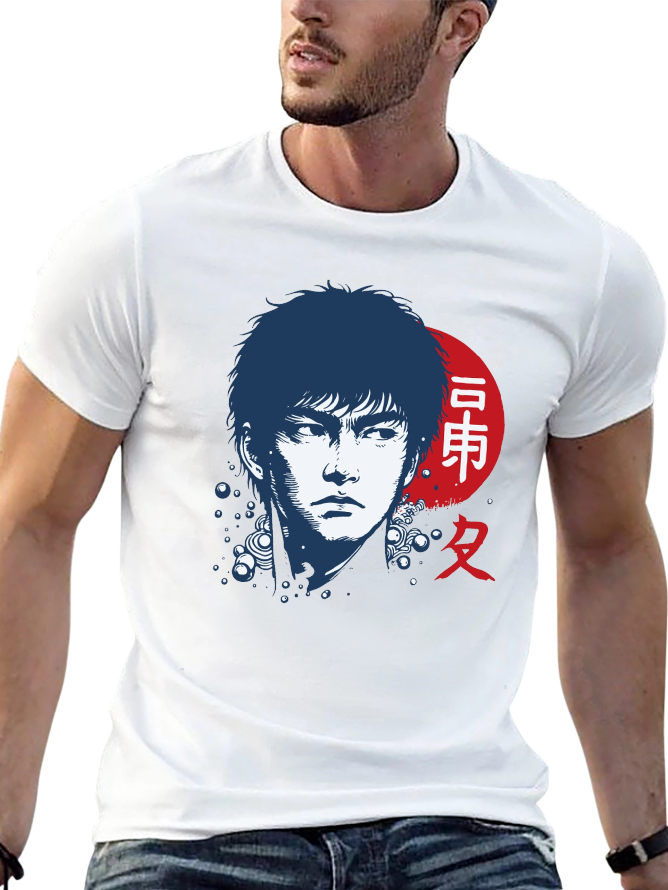 Japanese Art Style Black T-Shirt