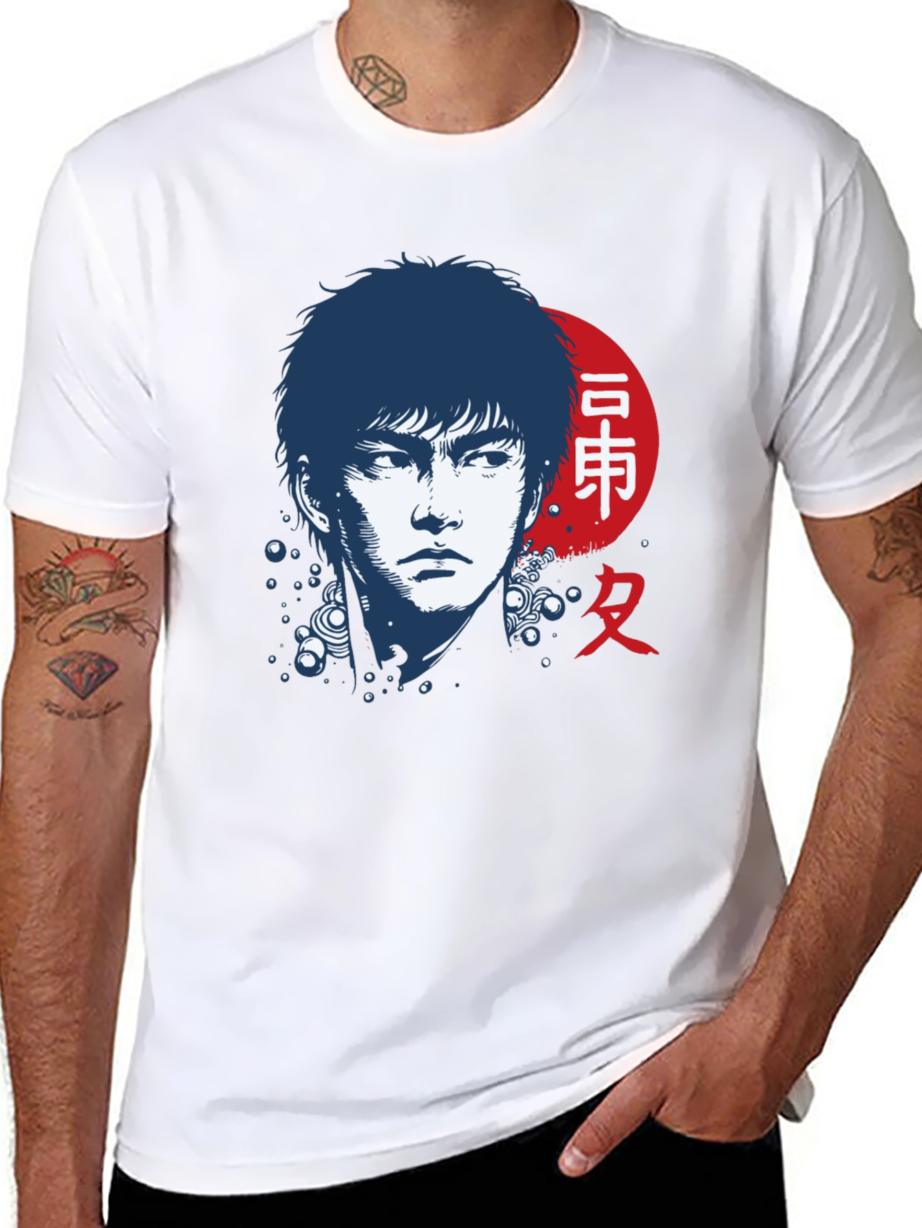 Japanese Art Style Black T-Shirt