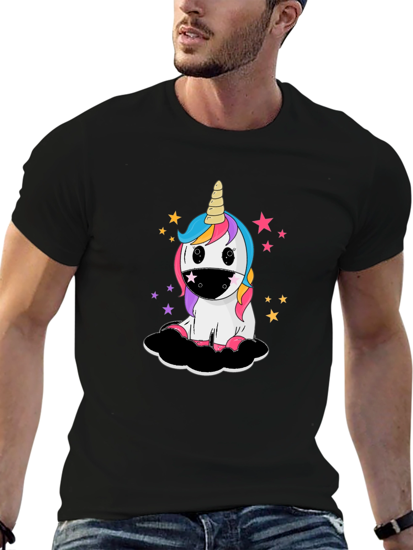 Unicorn Face Mask T-Shirt - Fun Graphic Tee