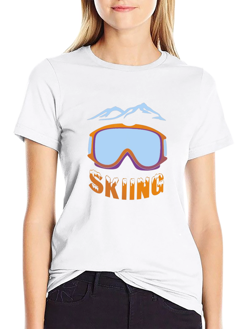Skiing Goggles Graphic T-Shirt - Black