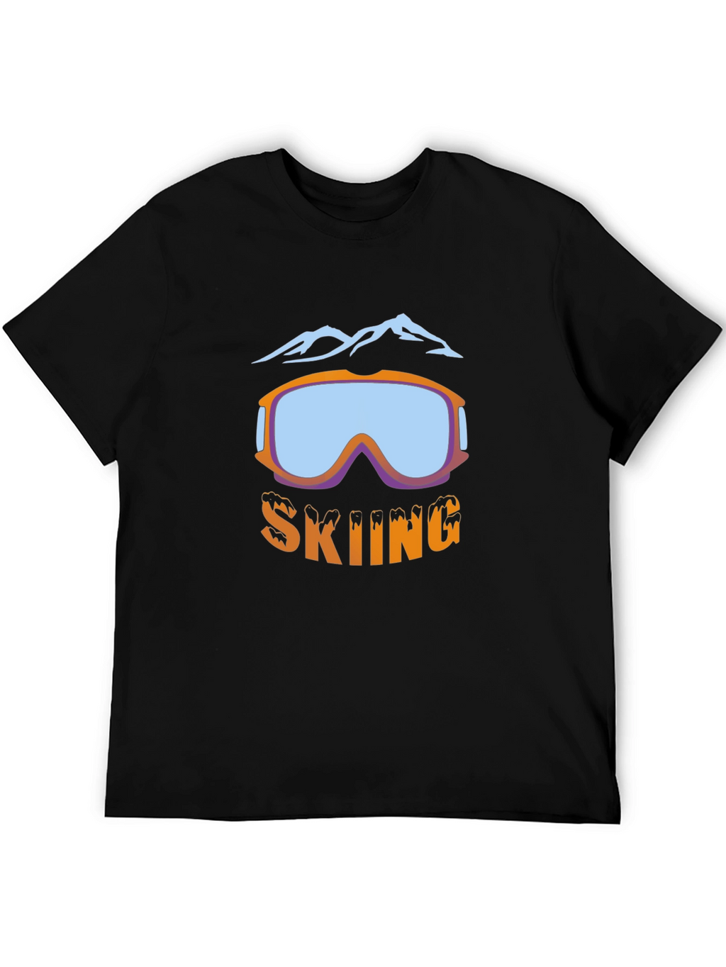 Skiing Goggles Graphic T-Shirt - Black
