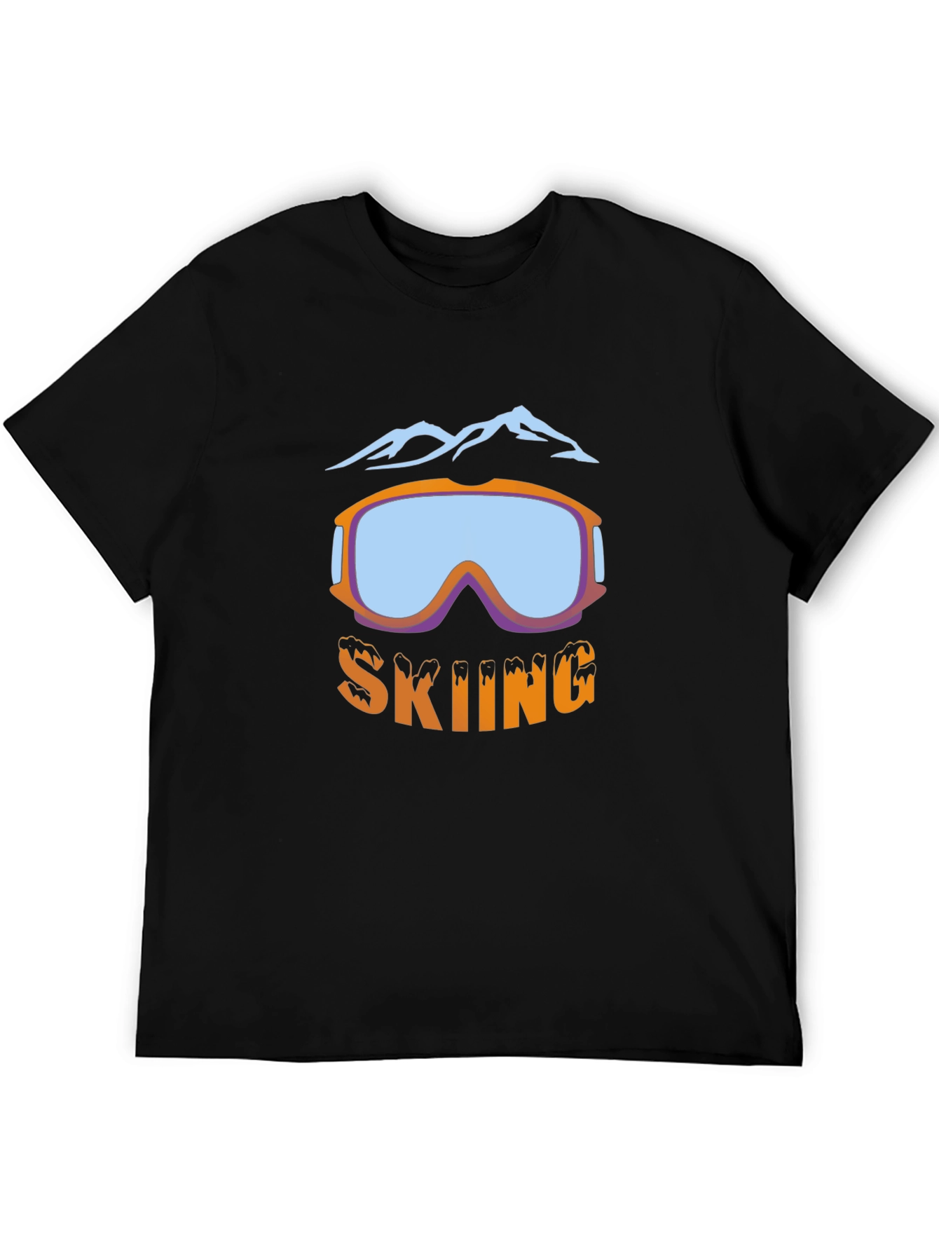 Skiing Goggles Graphic T-Shirt - Black