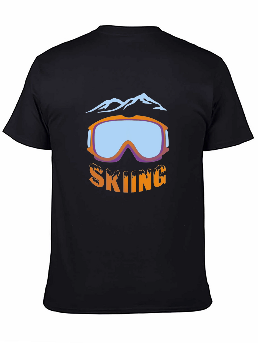 Skiing Goggles Graphic T-Shirt - Black