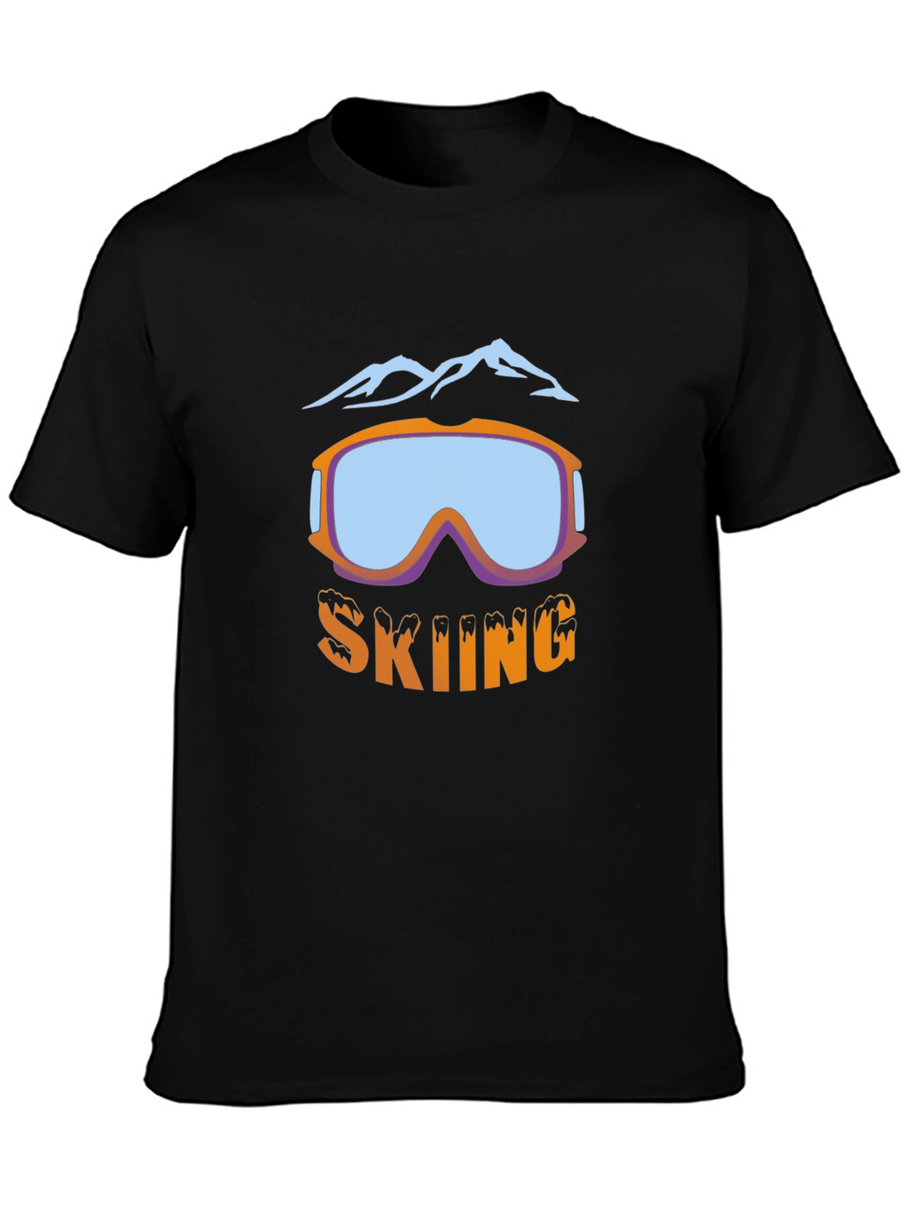 Skiing Goggles Graphic T-Shirt - Black