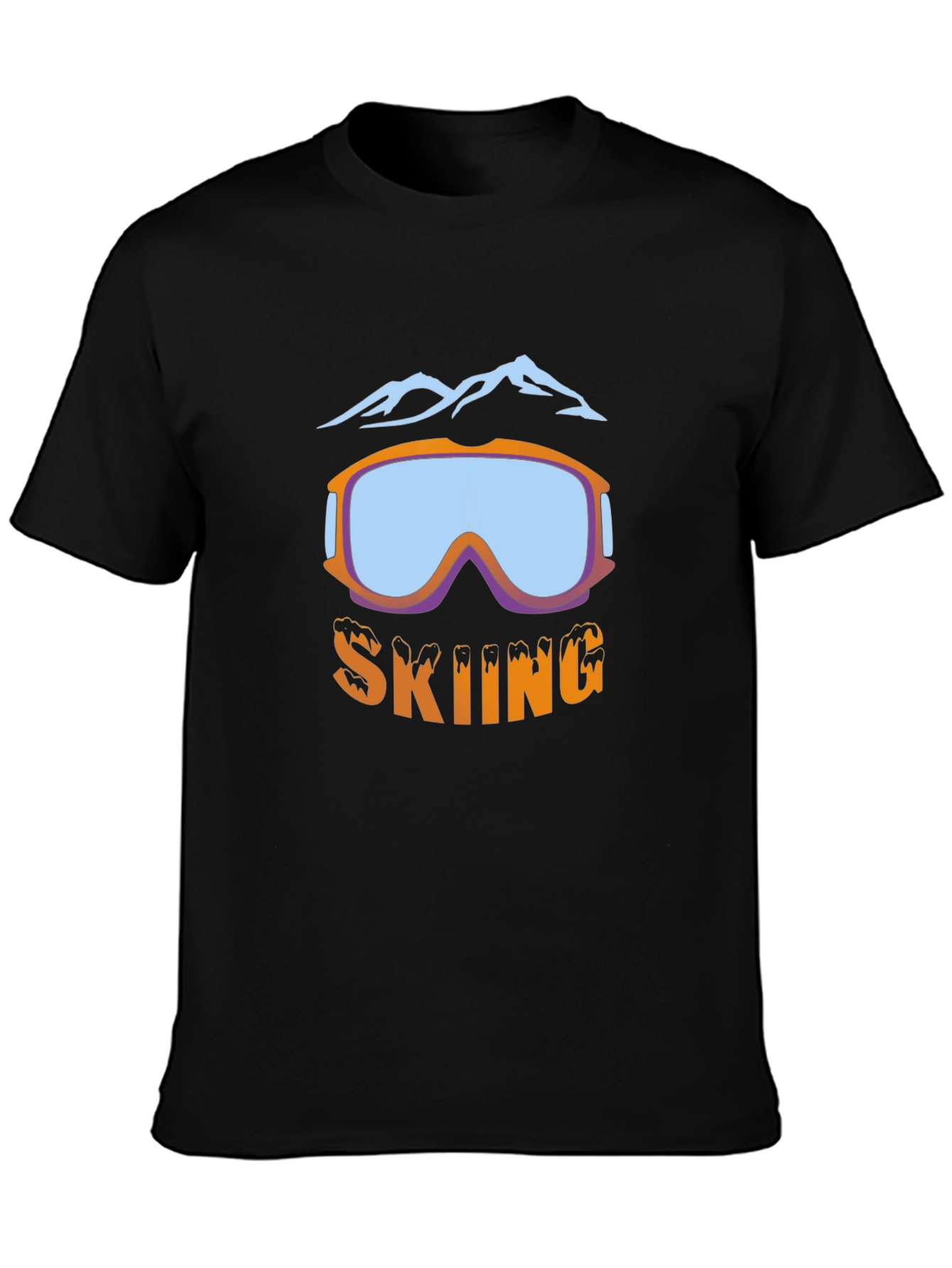Skiing Goggles Graphic T-Shirt - Black