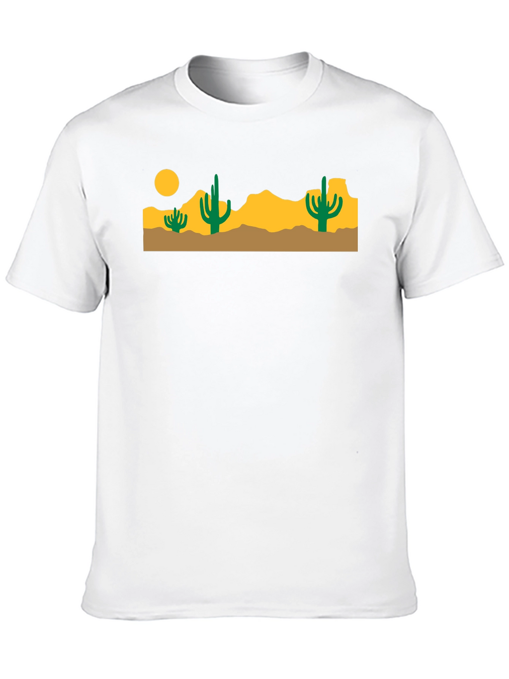 Desert Cactus Graphic Tee - Black Cotton T-Shirt
