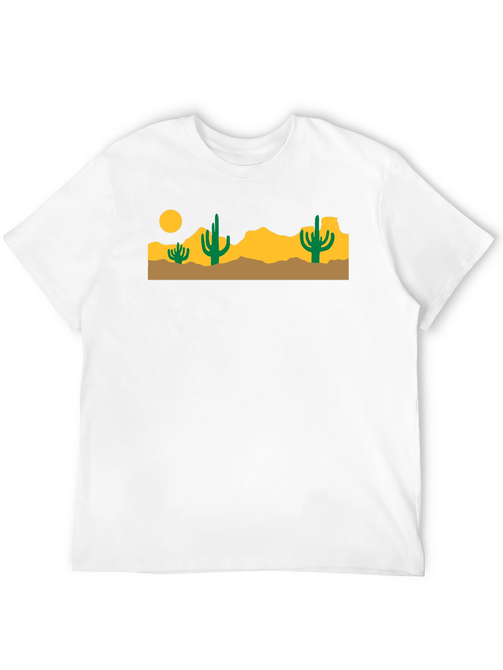 Desert Cactus Graphic Tee - Black Cotton T-Shirt