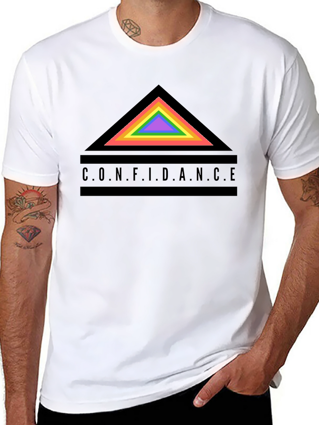 Confidence Rainbow Triangle Graphic Tee