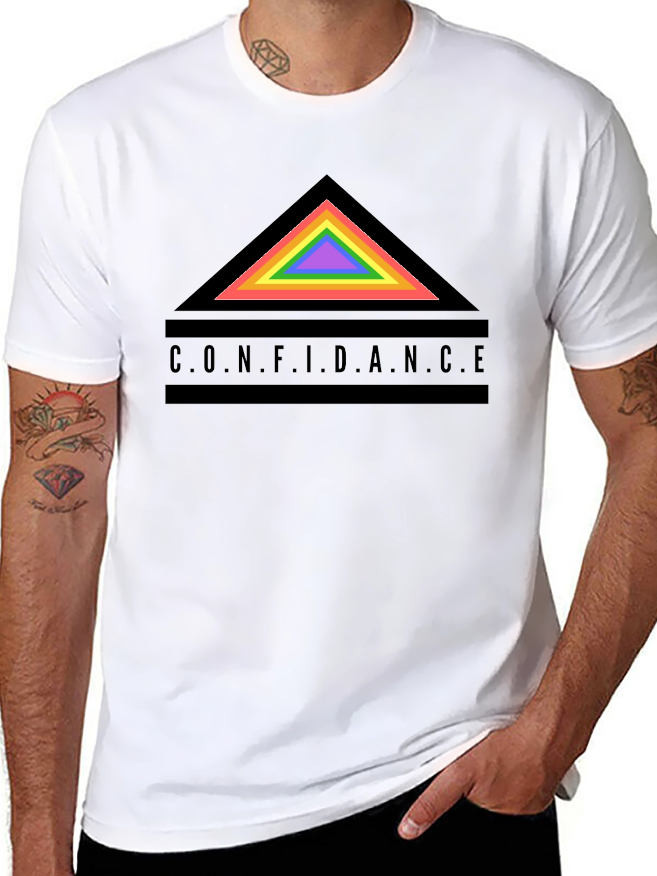 Confidence Rainbow Triangle Graphic Tee