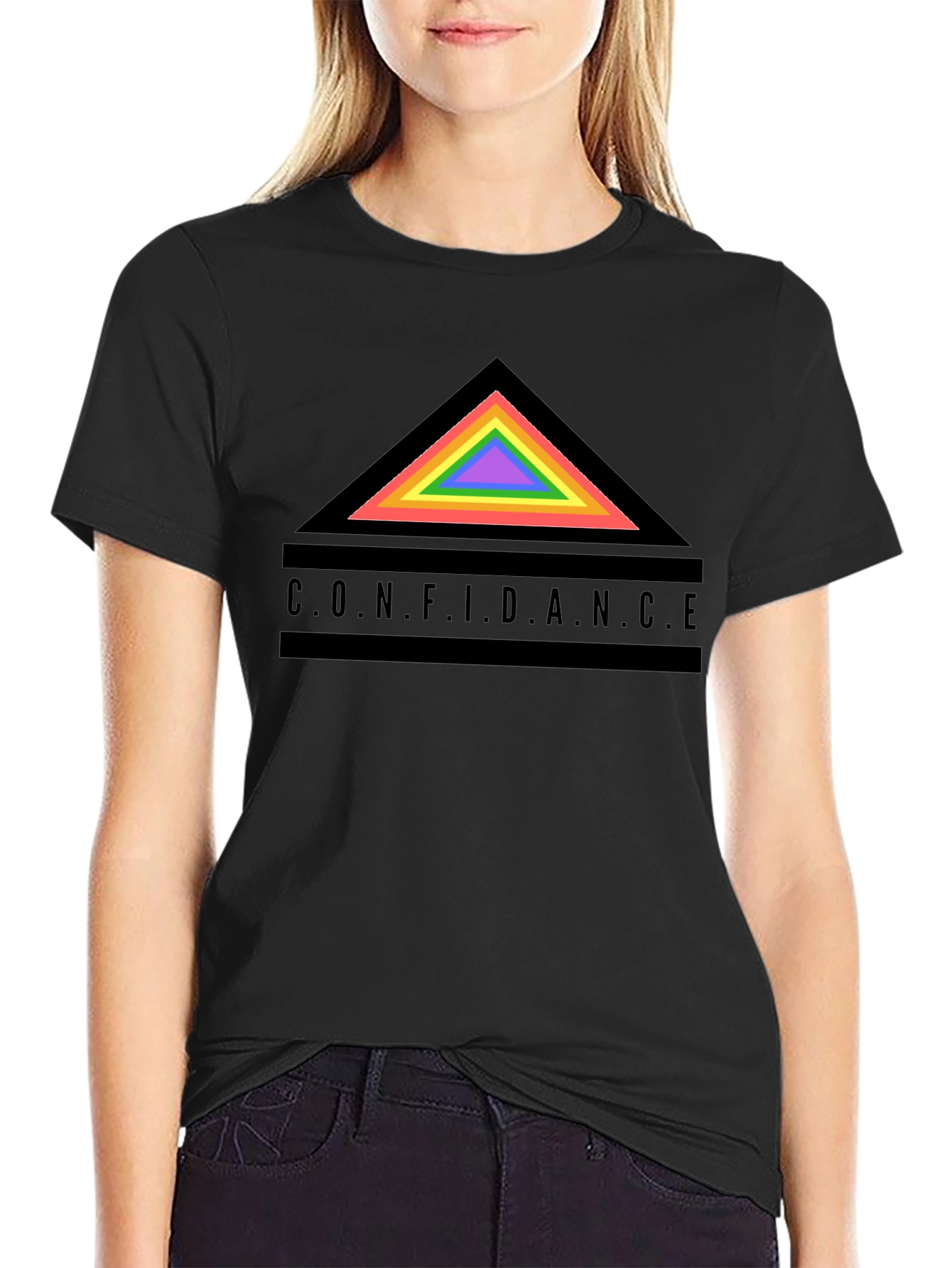 Confidence Rainbow Triangle Graphic Tee
