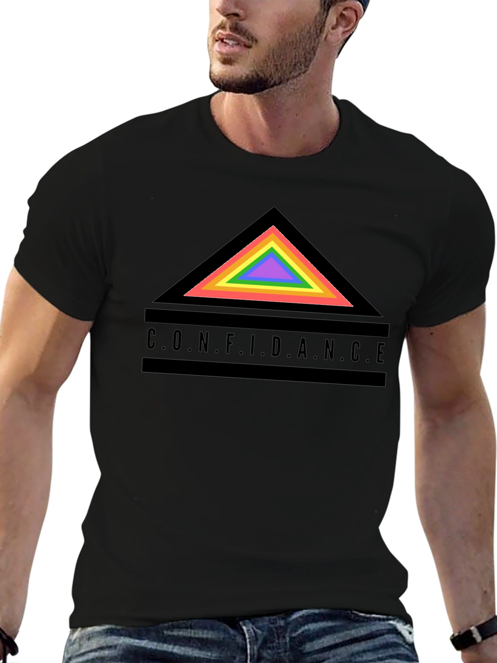 Confidence Rainbow Triangle Graphic Tee
