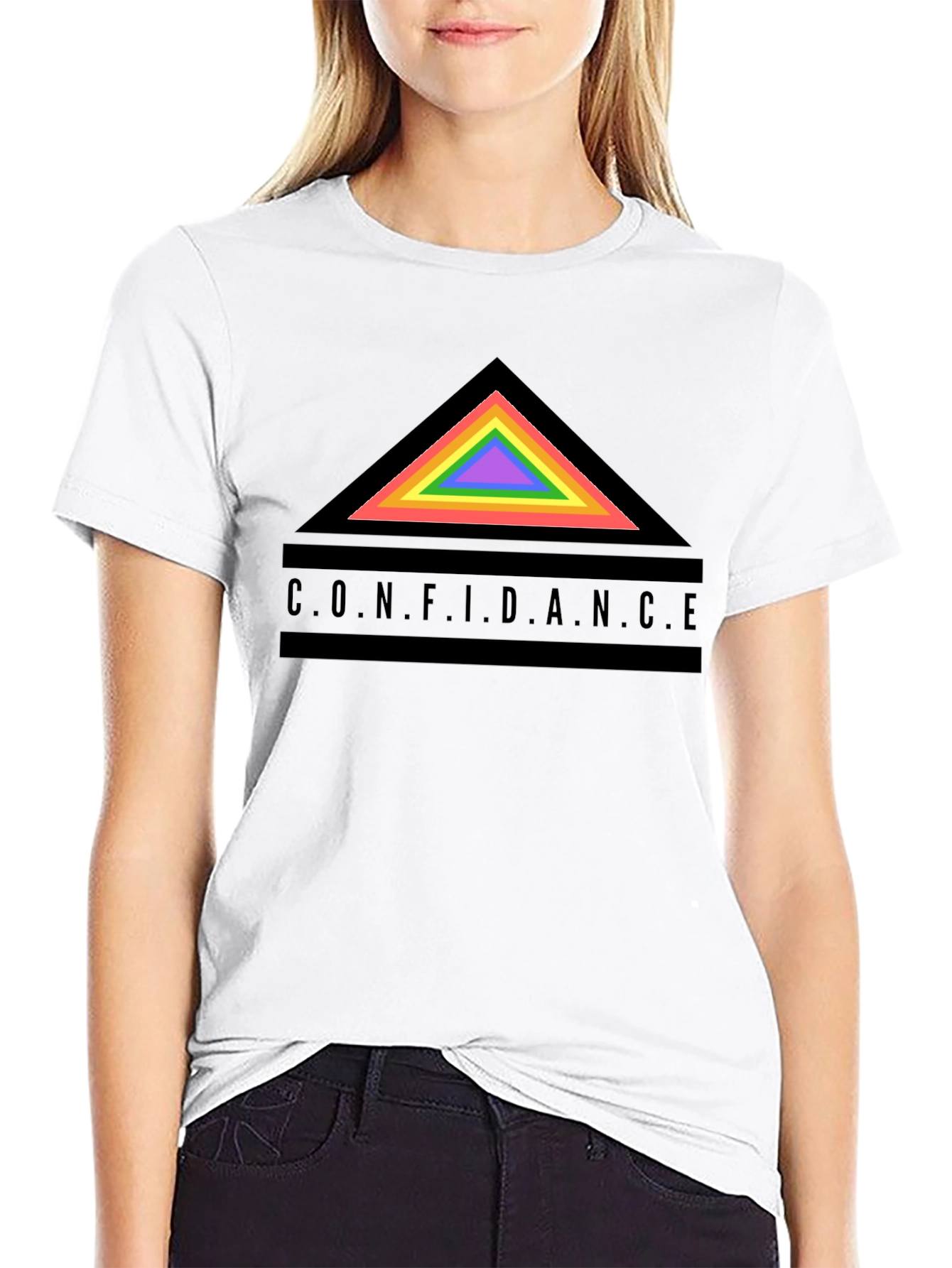 Confidence Rainbow Triangle Graphic Tee