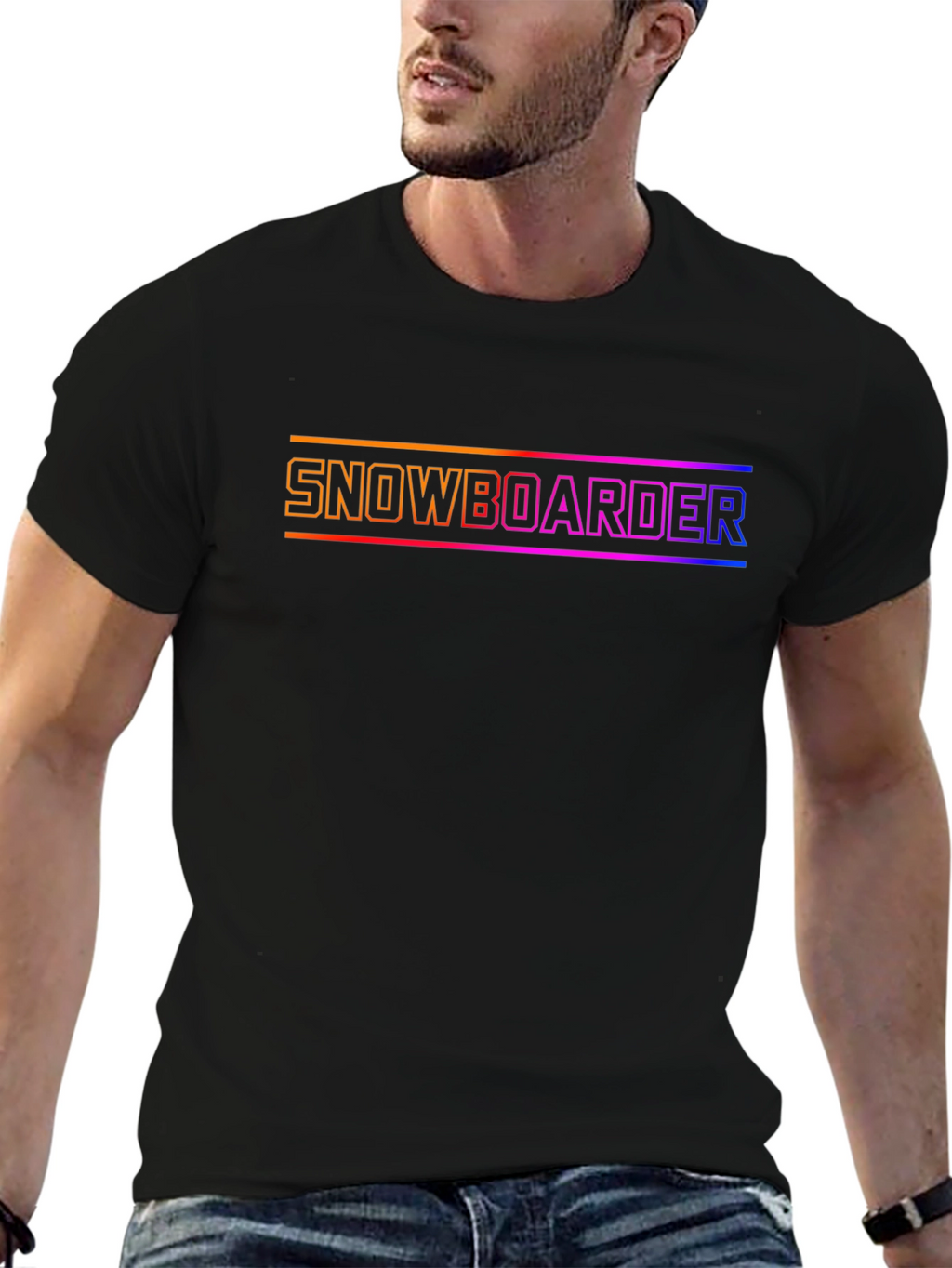 Snowboarder Graphic Tee - Cool Gradient Design