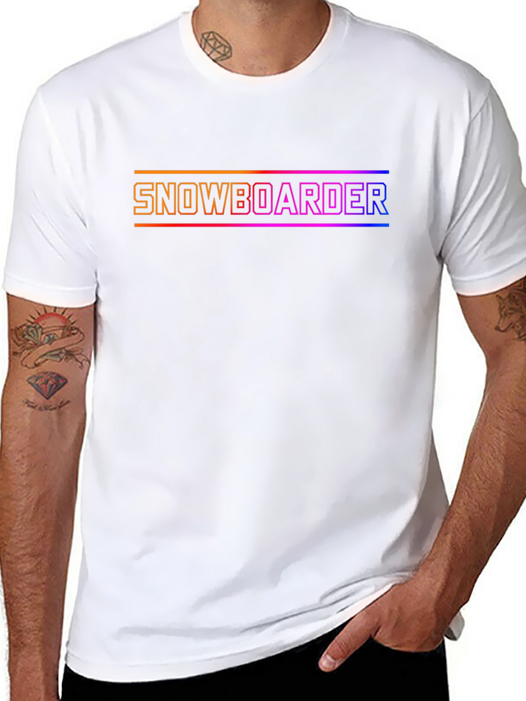 Snowboarder Graphic Tee - Cool Gradient Design